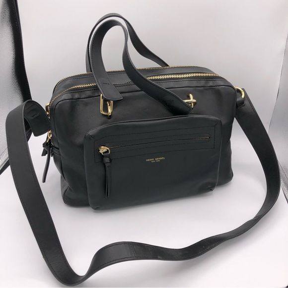 henri bendel Handbags - Henri Bendel Black Leather Mercer Camera Satchel Bag Shoulder Strap